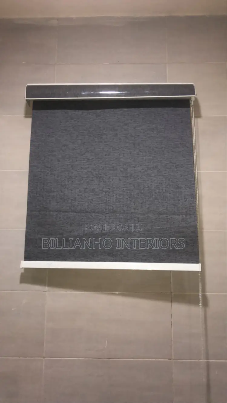 Patterned Gray Roller Blinds