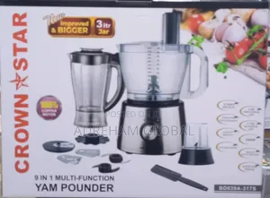 Crown Star 9 in 1 Multl-Function Yam Pounder/Blender