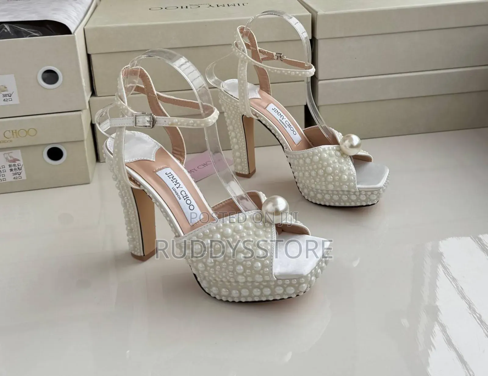 Luxury Jimmy Choo Pearl Heels | Elegant Bridal Party Shoes