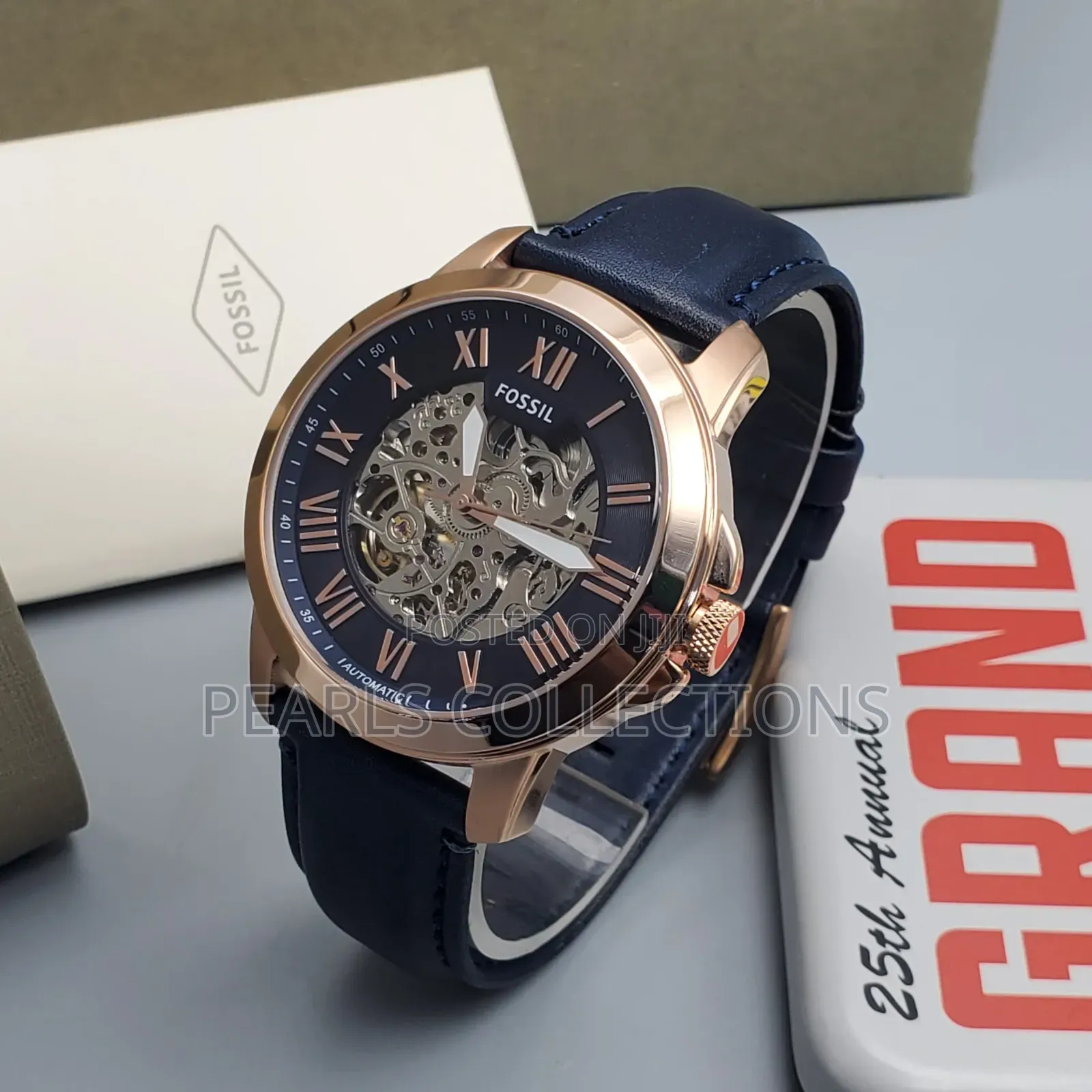 Fossil Automatic Black Leather Watch
