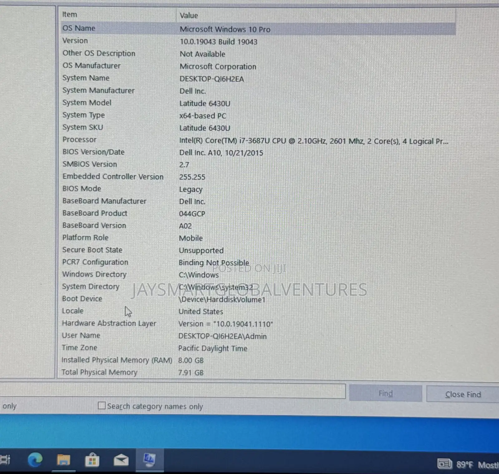 Laptop Dell Latitude 6430u 8GB Intel Core i7 SSD 256GB