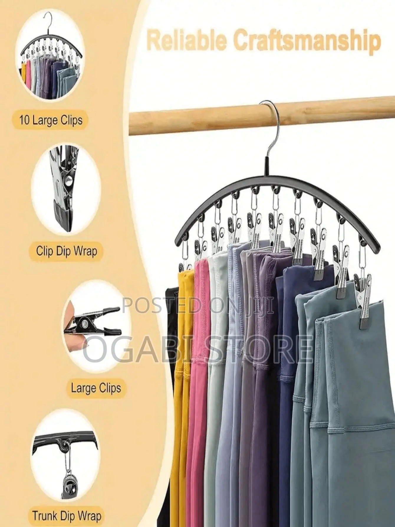 Multi-Clip Clothes Hanger