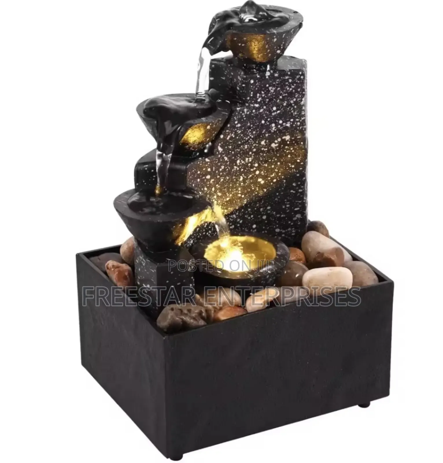Water Fountain. Desktop Waterfall Decoration Ornament.