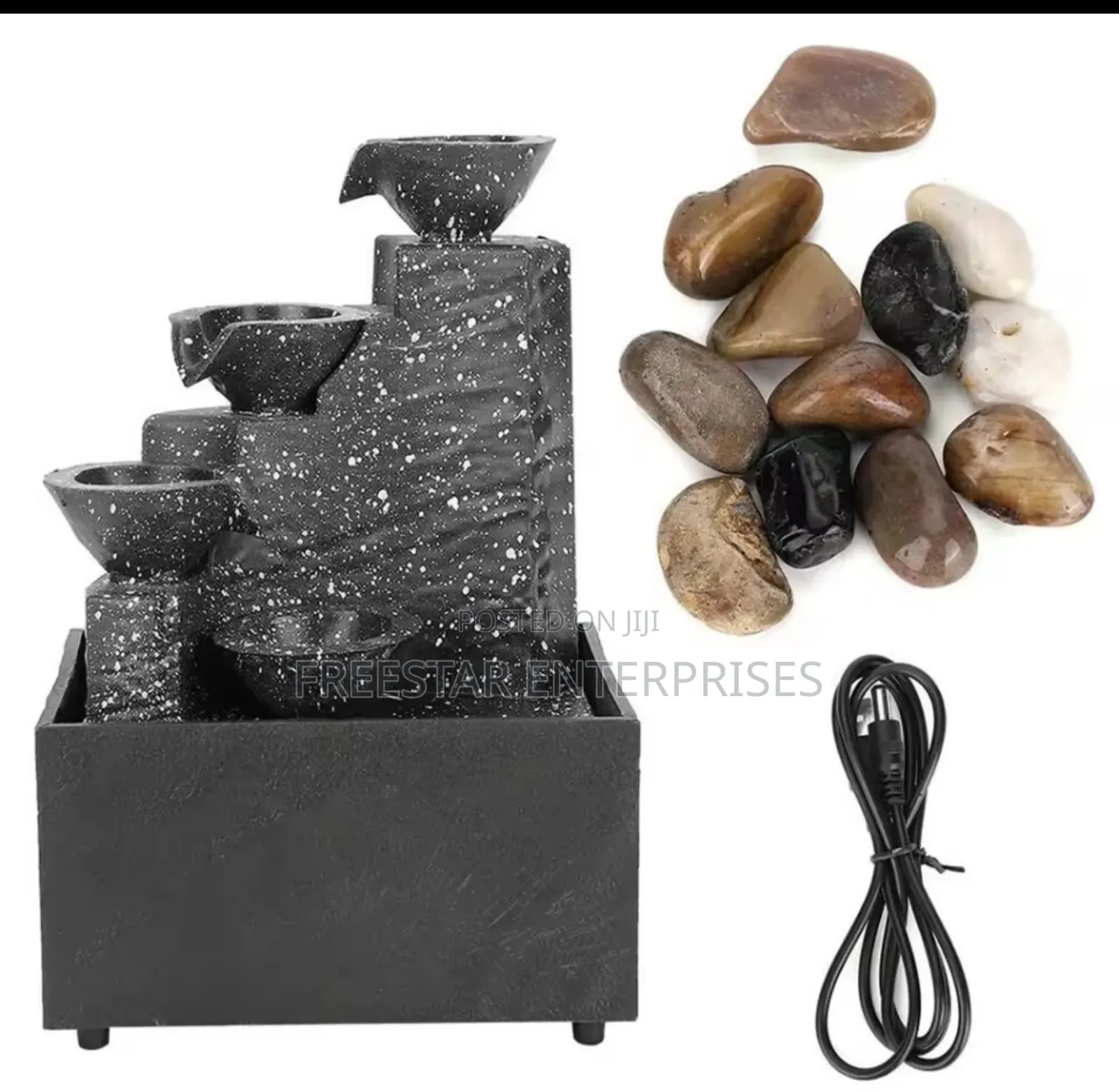 Water Fountain. Desktop Waterfall Decoration Ornament.