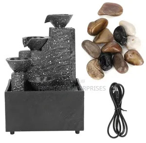 Water Fountain. Desktop Waterfall Decoration Ornament.