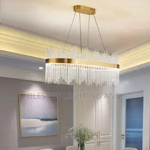Size 600mm Square Stick Crystal Chandelier for Living Room, Dinning,