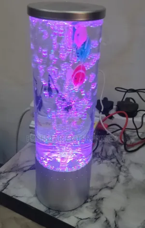 Rotating Fish Acquarium. Mini Bubble Lamp.