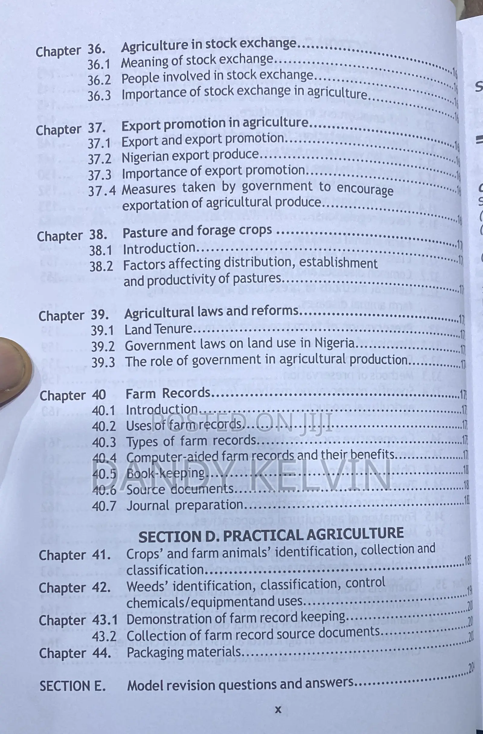 Intensive Agriculture for Junior Secondary Schools