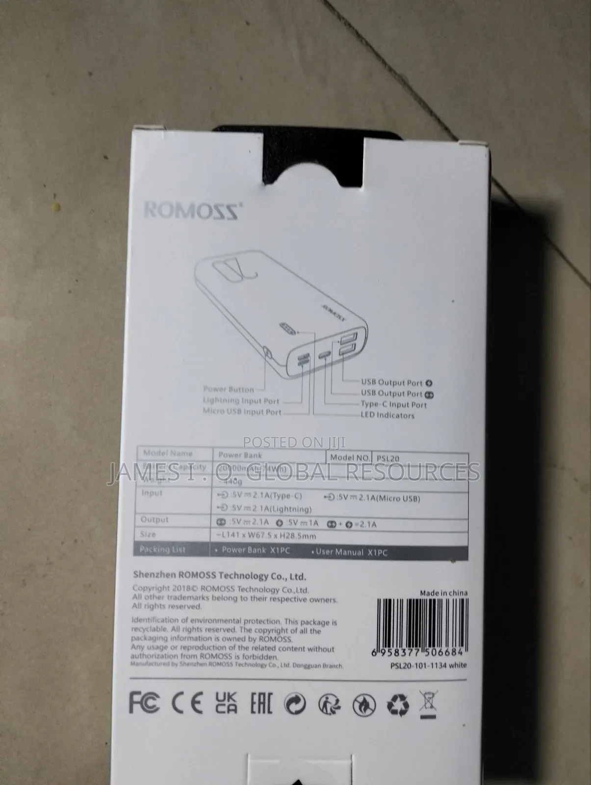 Romoss Power Bank 20,000 Mah