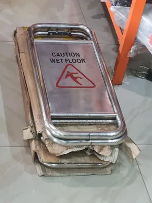 Foldable/Stainless Steel "Caution Wet Floor" Sign