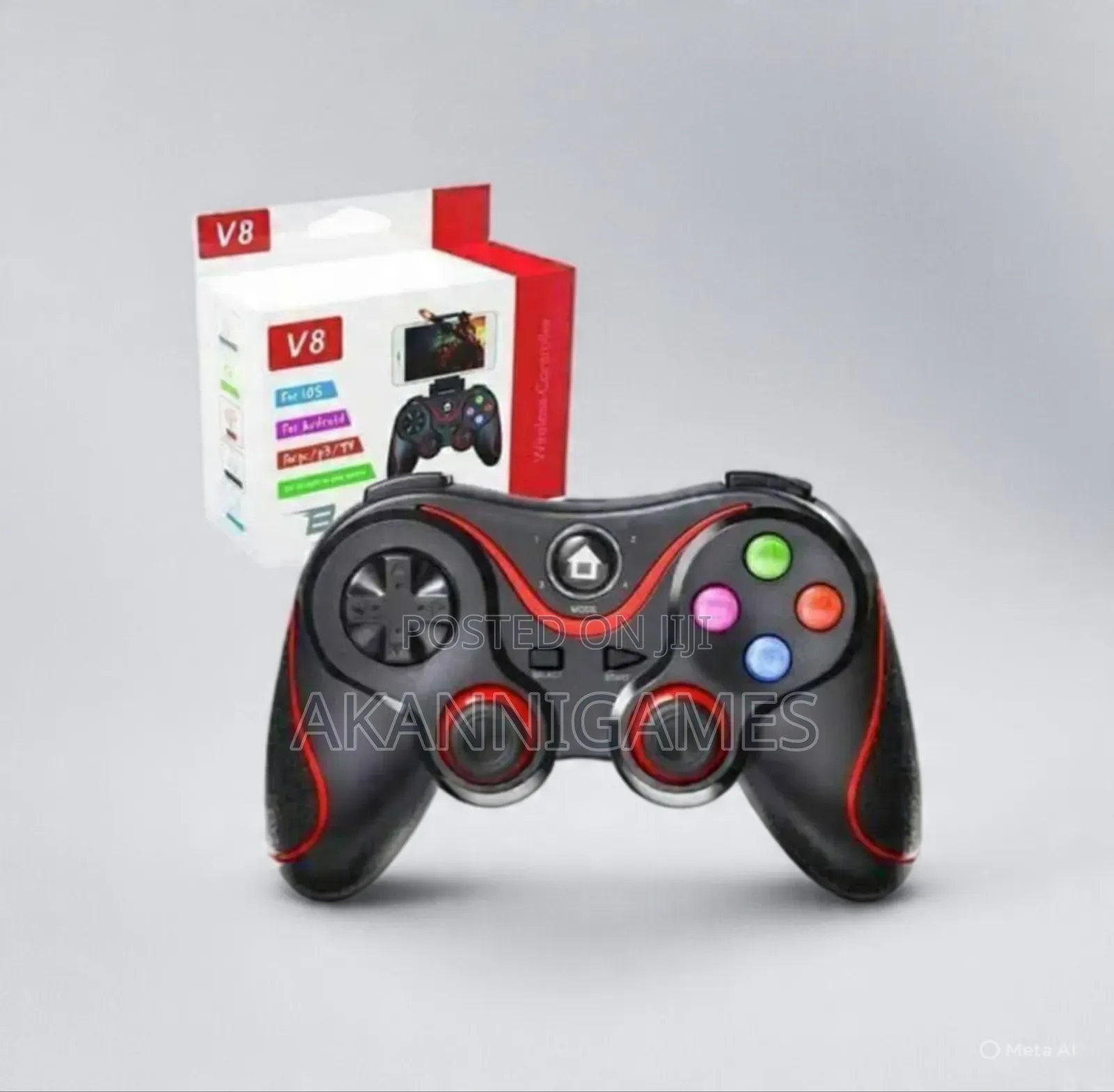 V8 Bluetooth Wireless Controller Grip Gamepad - Android / Ios/ Pc/ Ps3