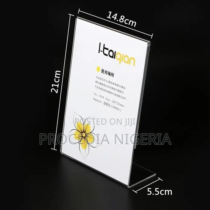 Acrylic Table Signage Menu, Qr Code, Flyer Card Holder
