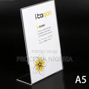 Acrylic Table Signage Menu, Qr Code, Flyer Card Holder