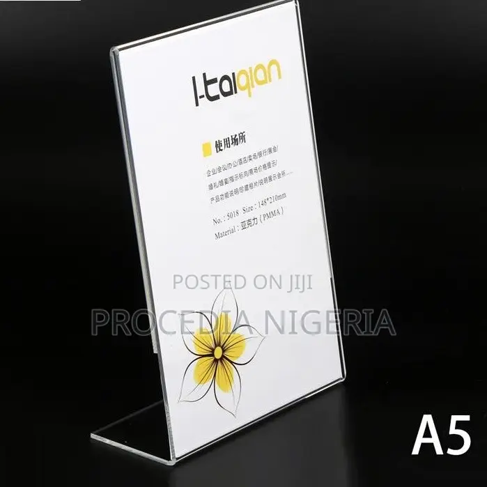 Acrylic Table Signage Menu, Qr Code, Flyer Card Holder