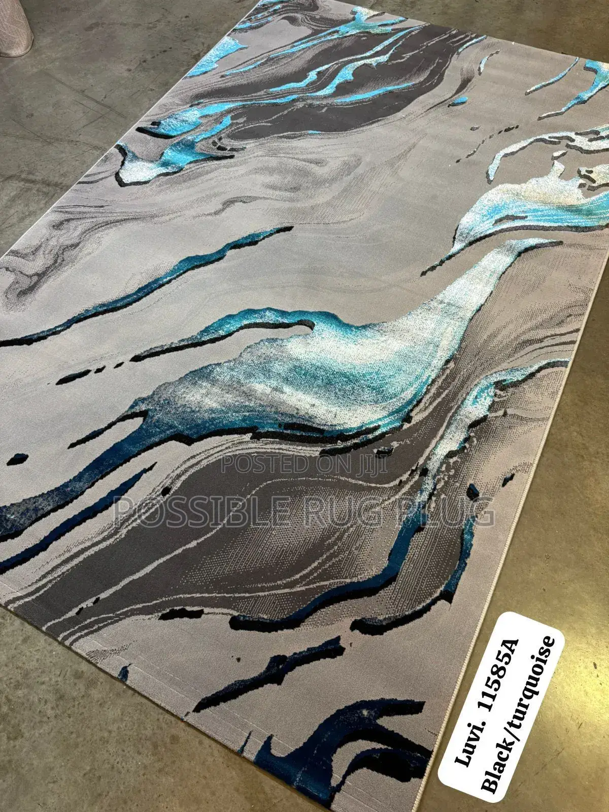 Sky Blue Design Center Rug