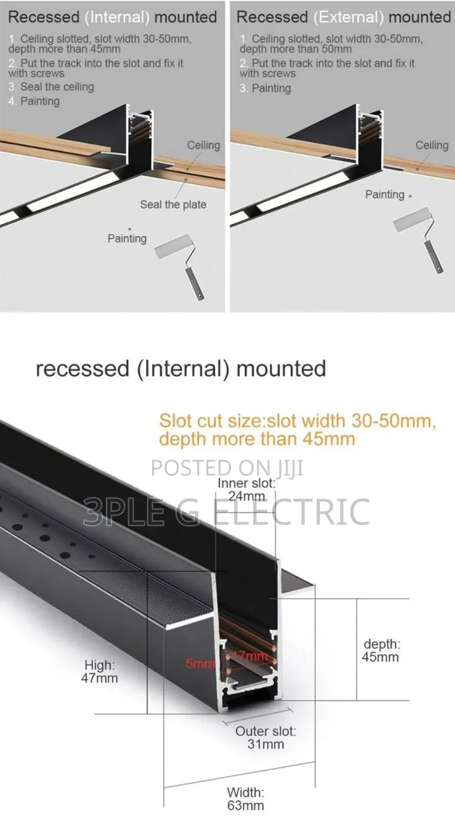 Ceiling Mounted Magnetic Track Rail