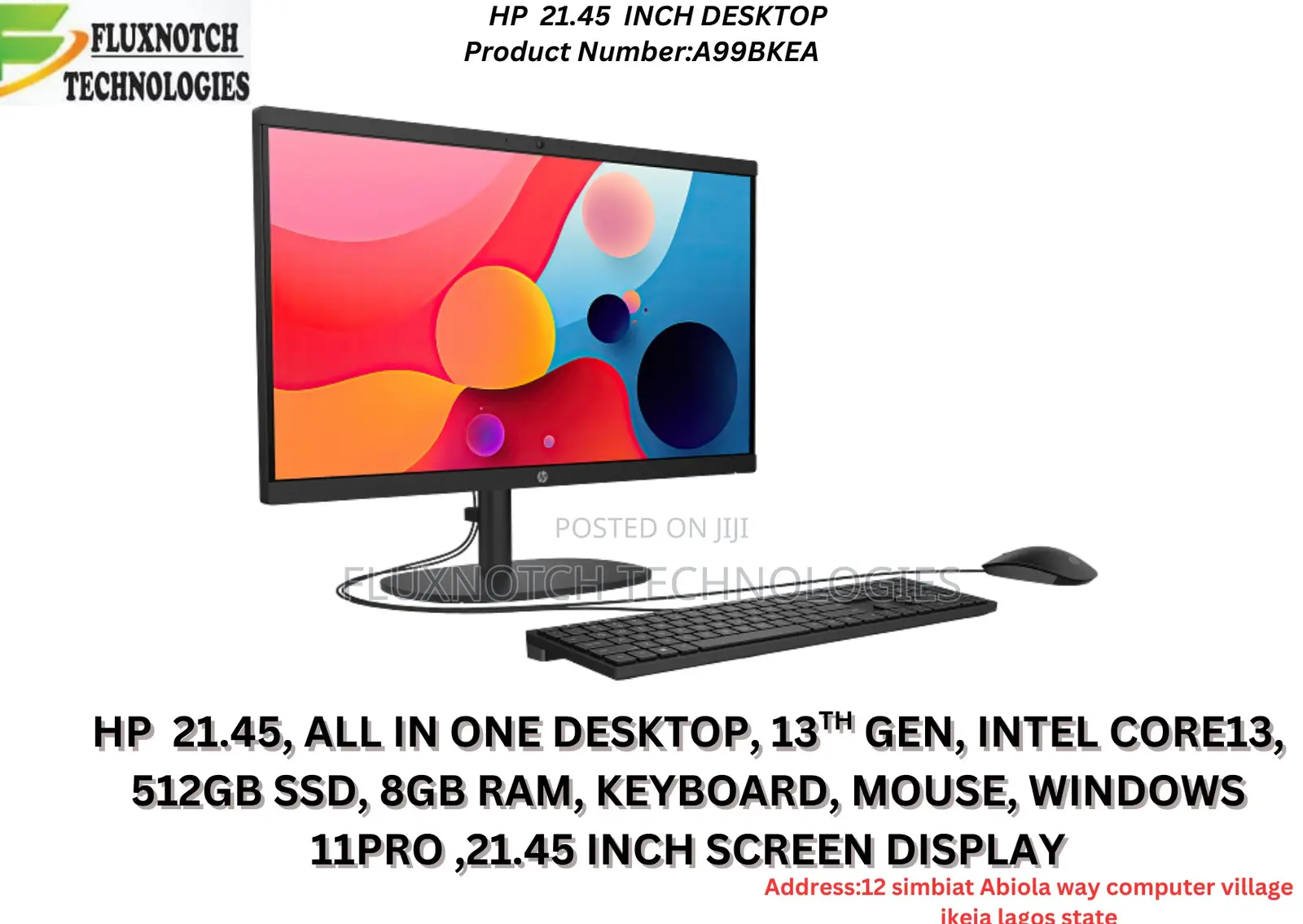 New Desktop Computer HP AiO 22 8GB Intel Core I3 SSD 512GB