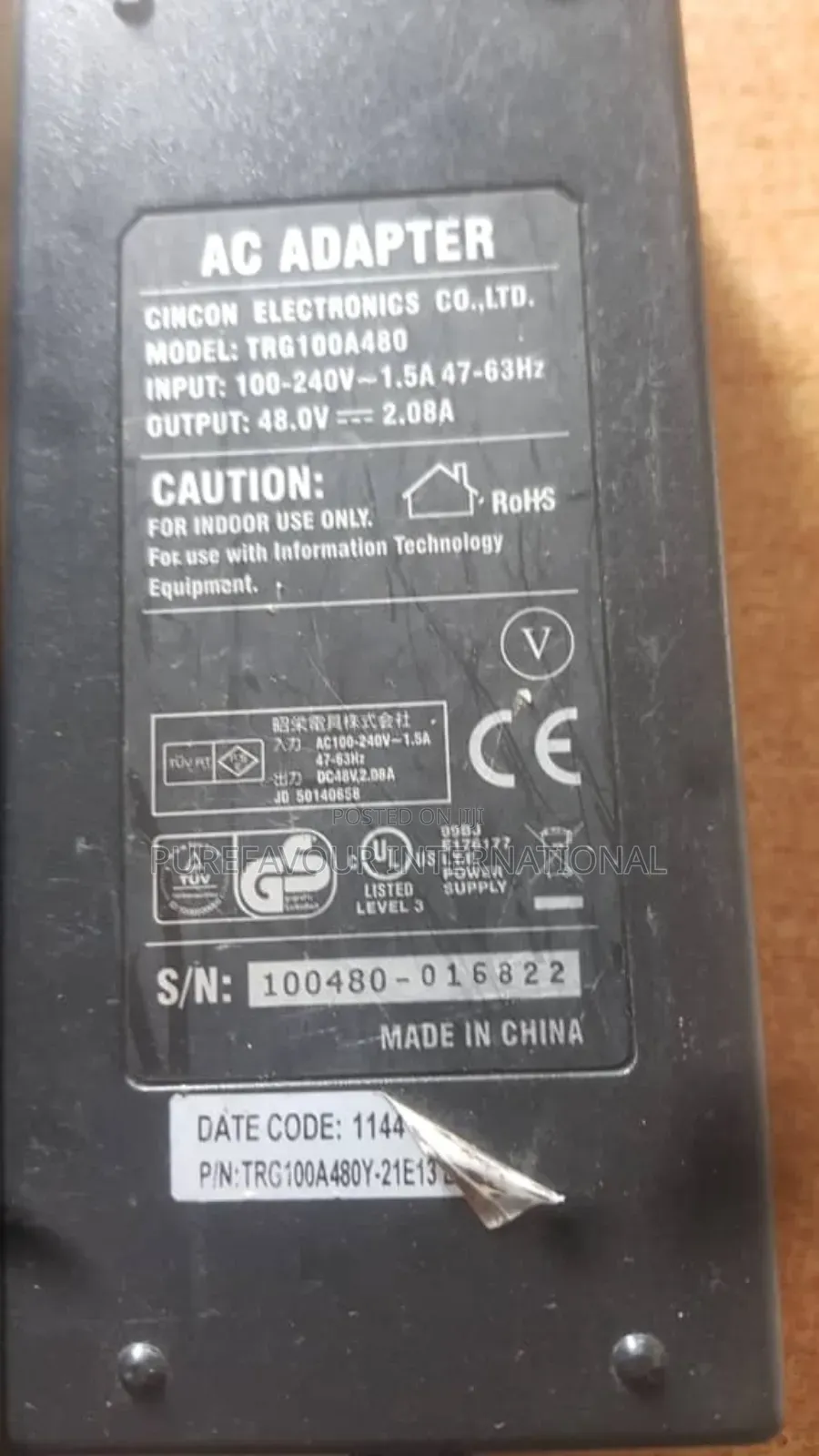 Cincon 48v 2a Power Adapter Trg100a480 – Original