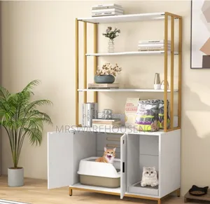 Cat Litter Box Enclosure With Storage and Shelves