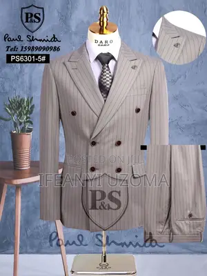 Big Classic Men Double Breasted Suit
