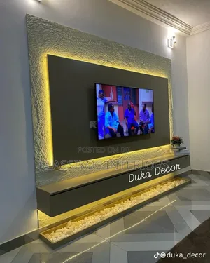 Supreme Tv Console With Pu Stone (Free Delivery) Df-,40