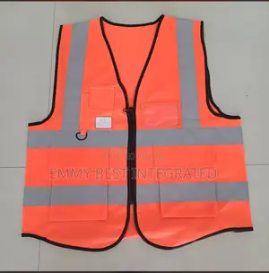 Orange Reflective Safety Vest With Pockets