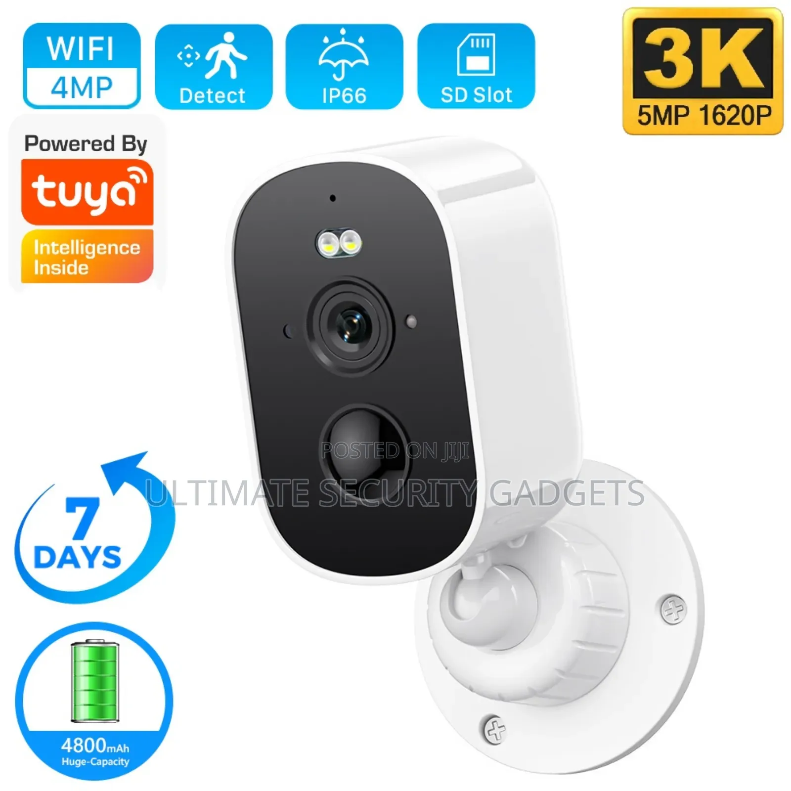 Wifi Tuya Smart Rechargeable Ip Waterproof Camera