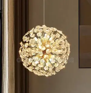 Modern Crystal Chandelier, Semi-Plain Ceiling Light Fixture, Bedroom