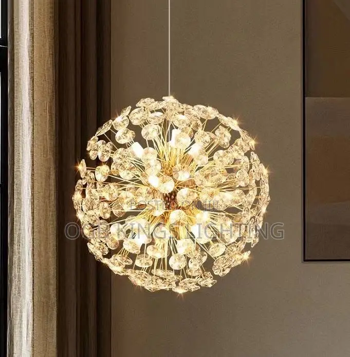 Modern Crystal Chandelier, Semi-Plain Ceiling Light Fixture, Bedroom