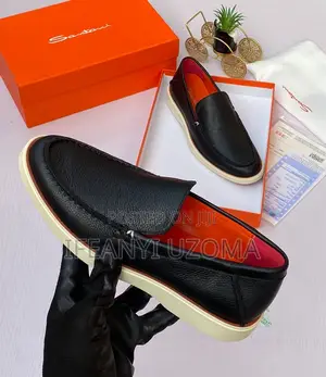 Santoni Luxury Leather Loafers Shoe