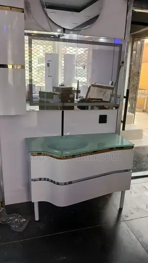 White PVC Single Cabinet With Mirror