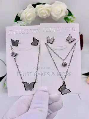 Simple Earrings and Necklace