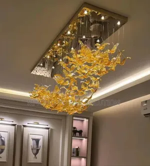 Glass Leaf Chandelier Light