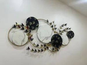 Golden Bloom Circle Wall Art