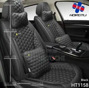 Quality Leather Plain Black Car Seat Covers