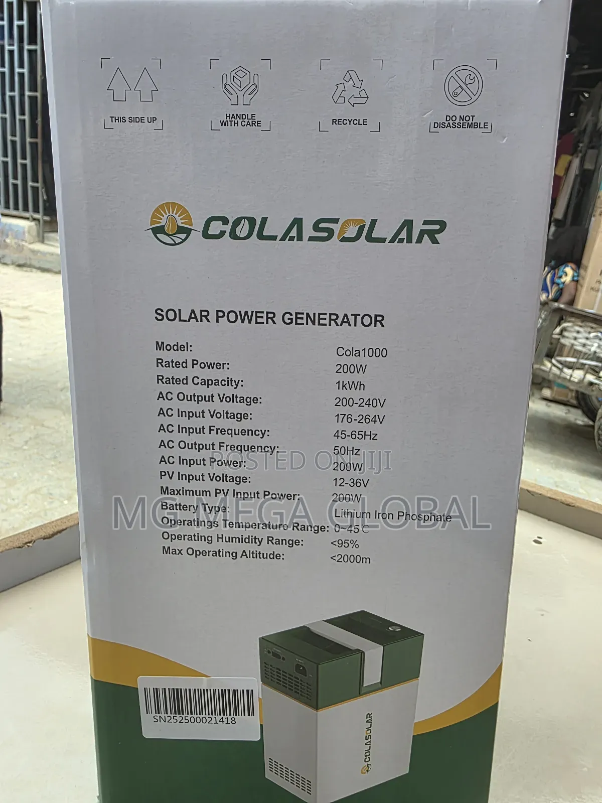 Colasolar 1khw Solar Power Generator