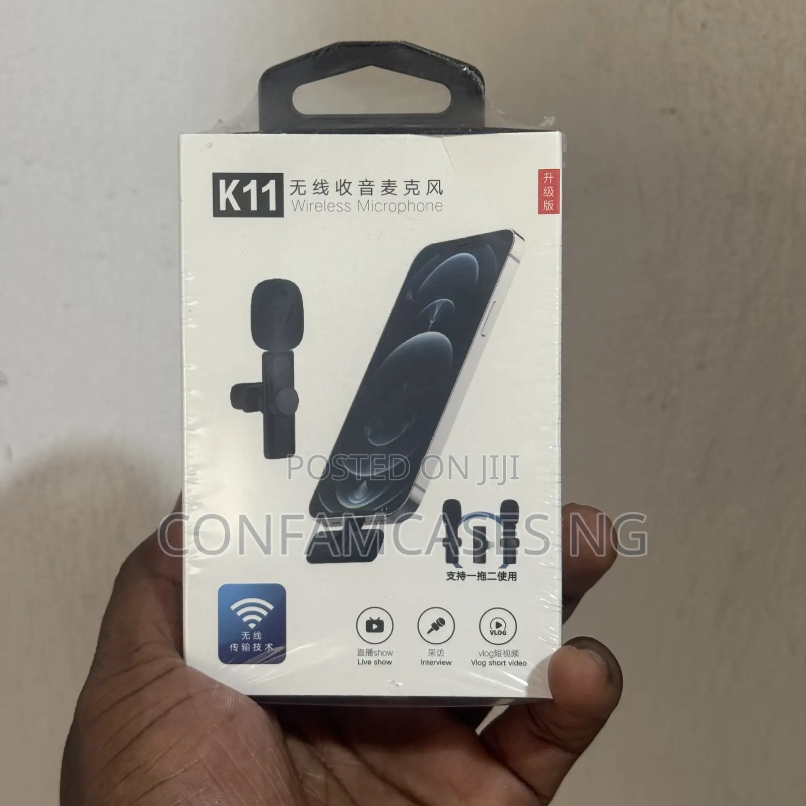 K 11 Dual Wireless Lapel Microphone for iPhone and Android