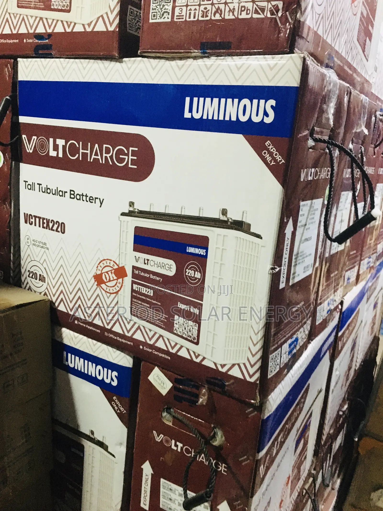 220ahms Luminous (Volts Charge) Solar Tubular Battery 