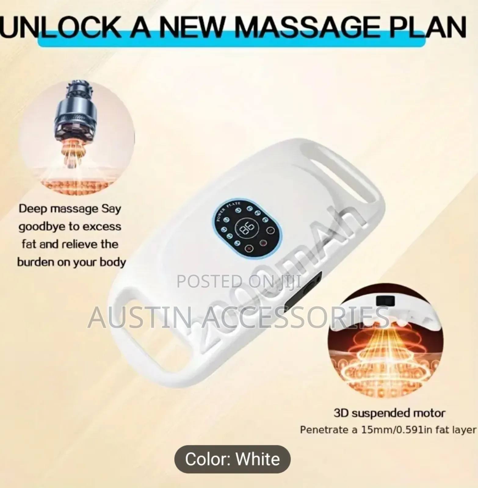 Fat Vibration Machine, Abdominal Massager With Adjustable Strap