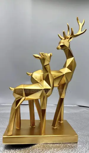 Deer and Fawn Set Gold Ornament Home Decor