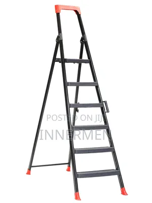 Sarayli Max 5+1 Utility Ladder (Black) - 6foot