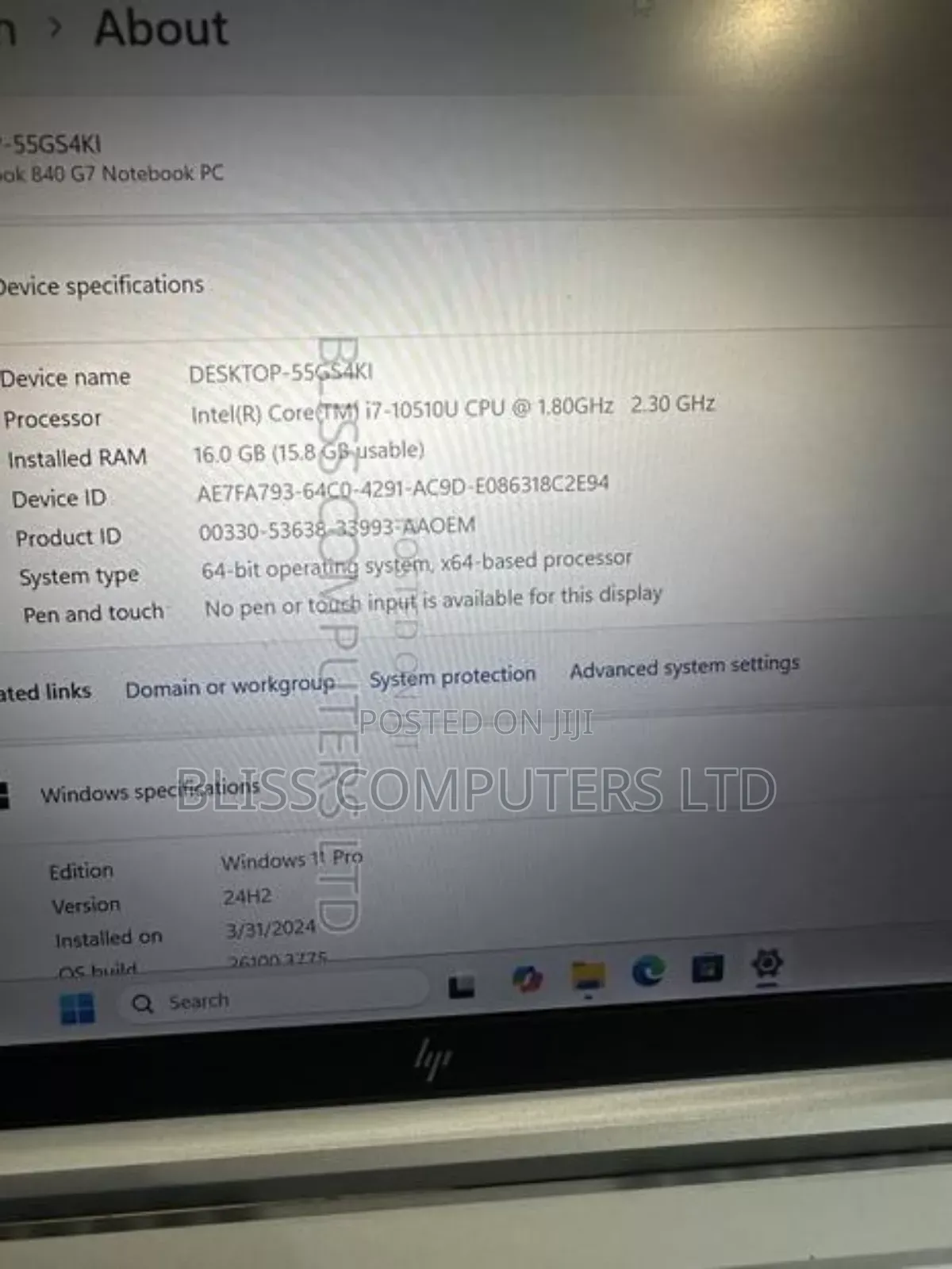 Laptop HP EliteBook 840 G7 16GB Intel Core i7 SSD 512GB