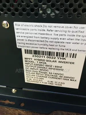 7.5kva 48volts Yohako Hybrid Solar Inverter
