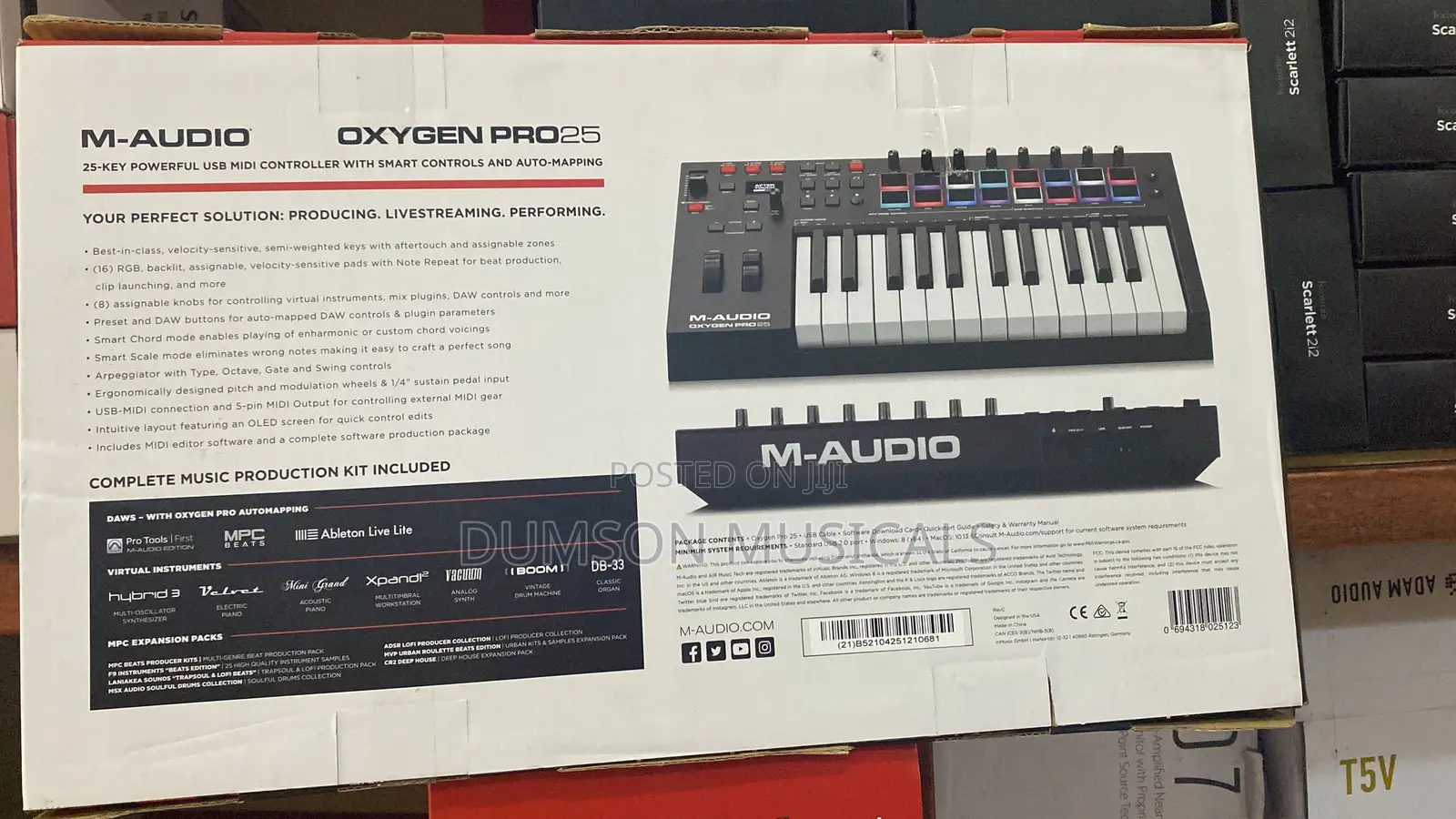 M-Audio Oxygen Pro25 25-Key Powerful Usb Midi Keyboard With Controller