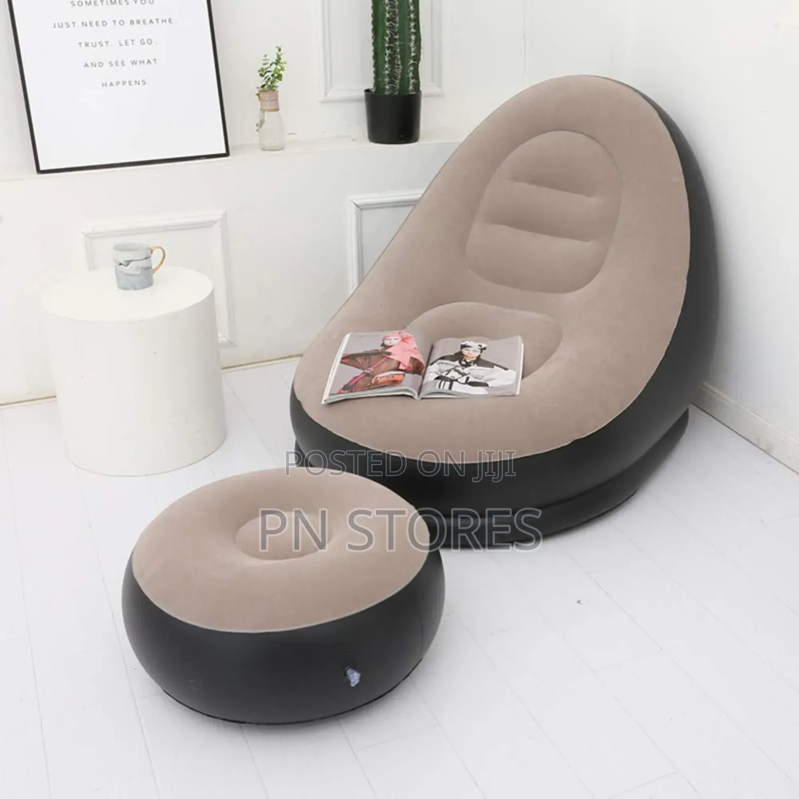 Inflatable Sofa With Leg Rest and Automatic Pump