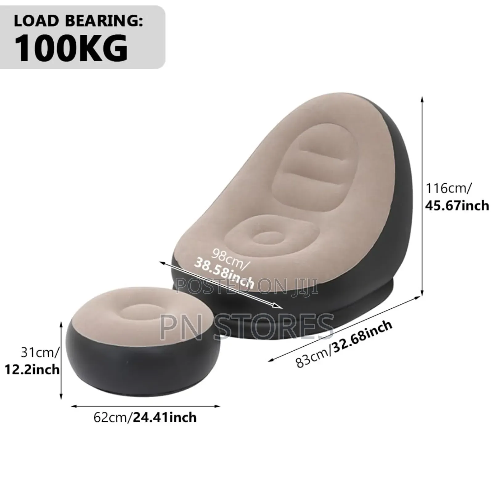 Inflatable Sofa With Leg Rest and Automatic Pump