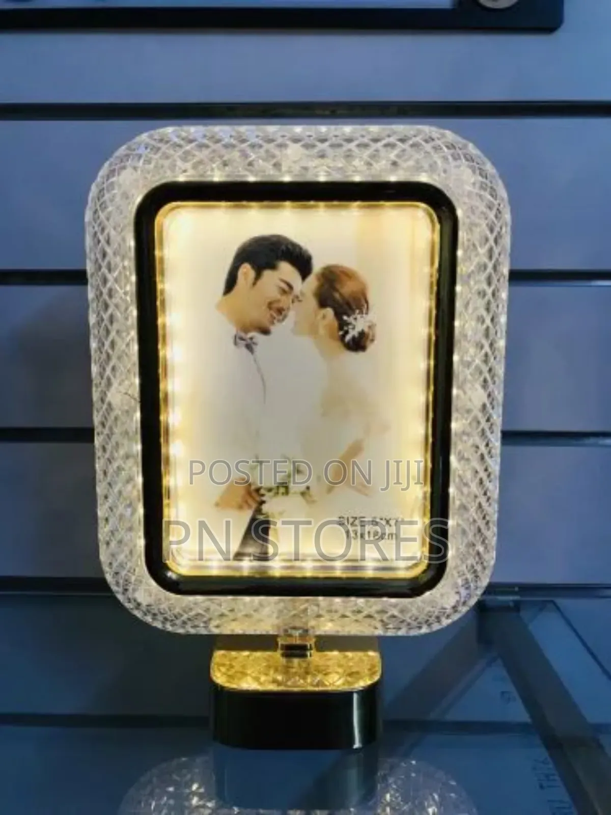 Rectangular Shape Crystal Photo Frame With Led Touch Button Light