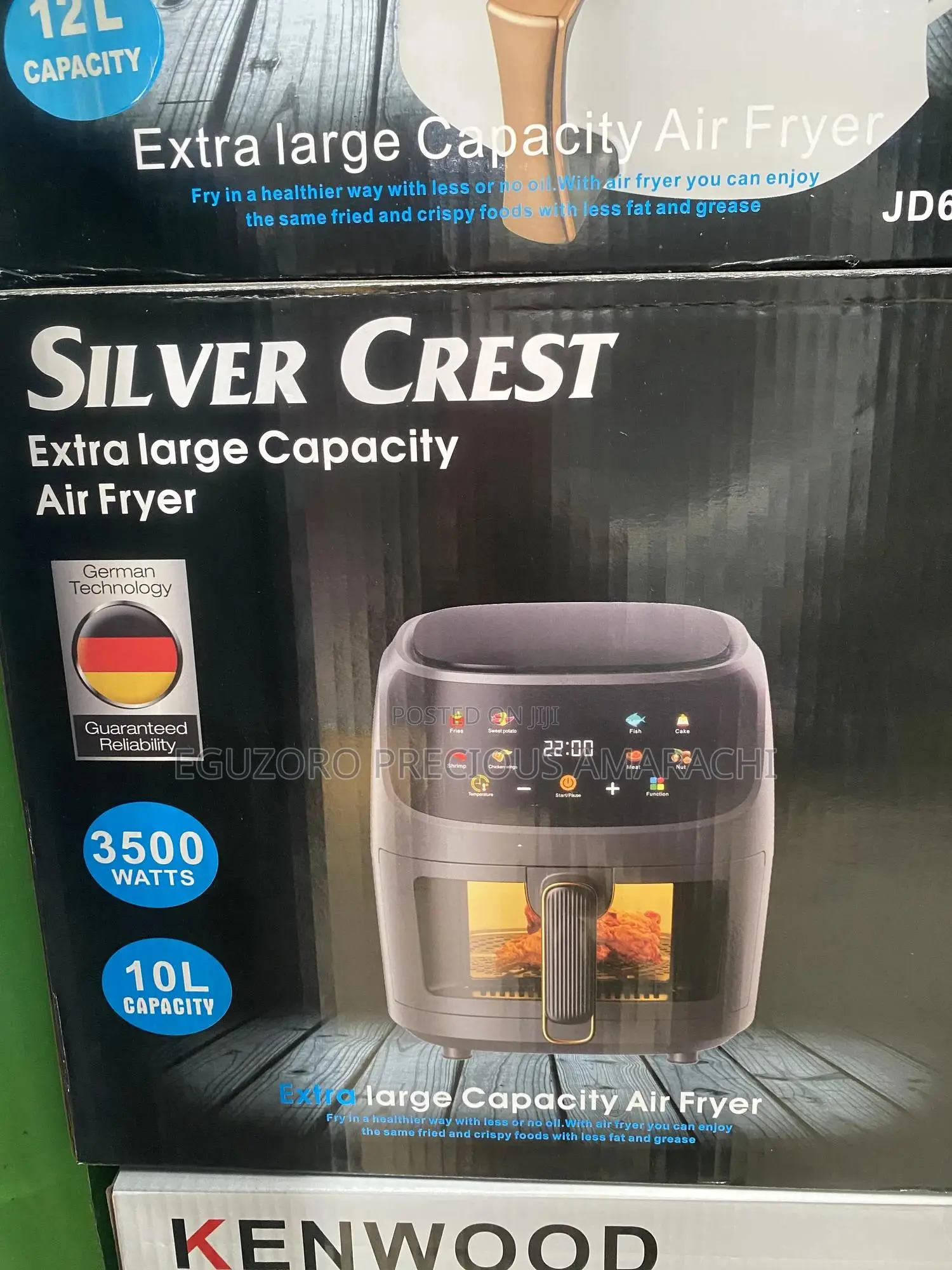 Silver Crest Extra Large Transparent Glass Airfryer