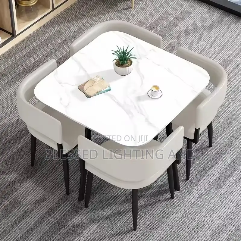 Modern Italian Acrylic Four Seater Dinning, Kitchen, Balcony Table Set