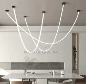Minimalism White Flexible Tube Led Dimmable Hanging Lamps Chandelier